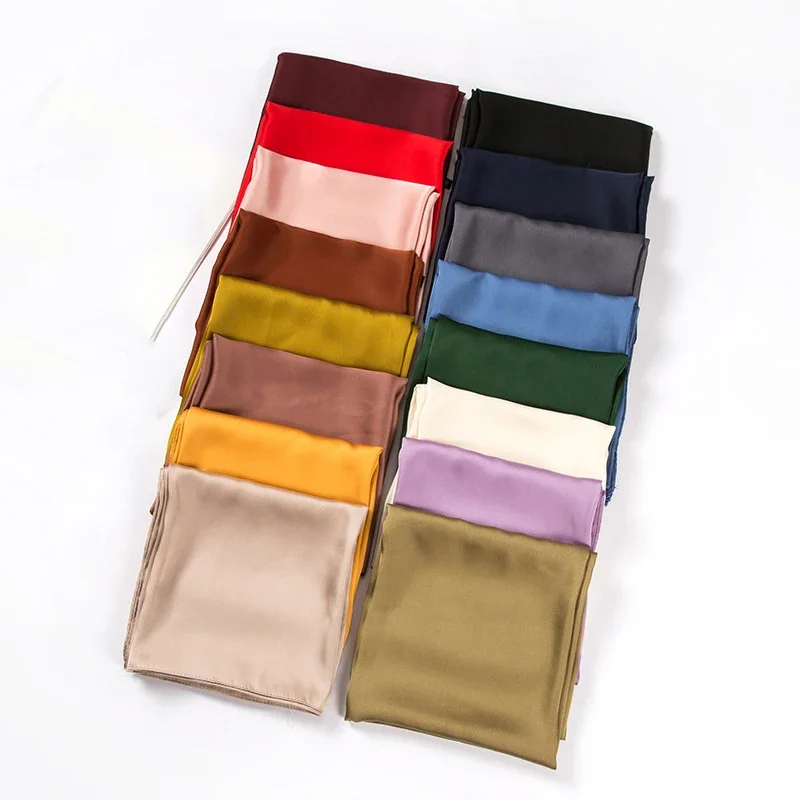 Satin Scarf Women 70cm Solid C - Silk Neck Scarf review and price