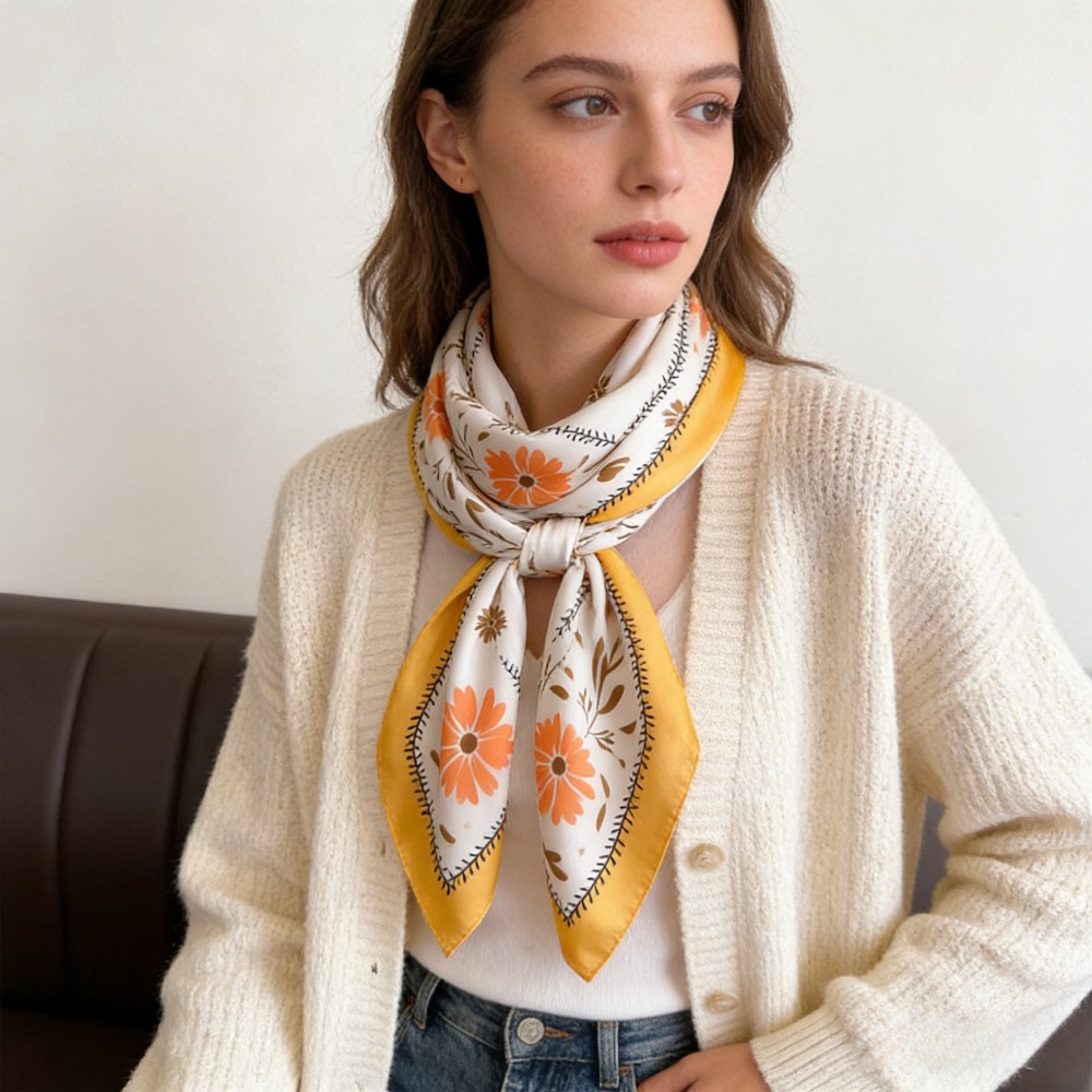 1Pc new printed fashion silk s - Silk Neck Scarf review and price