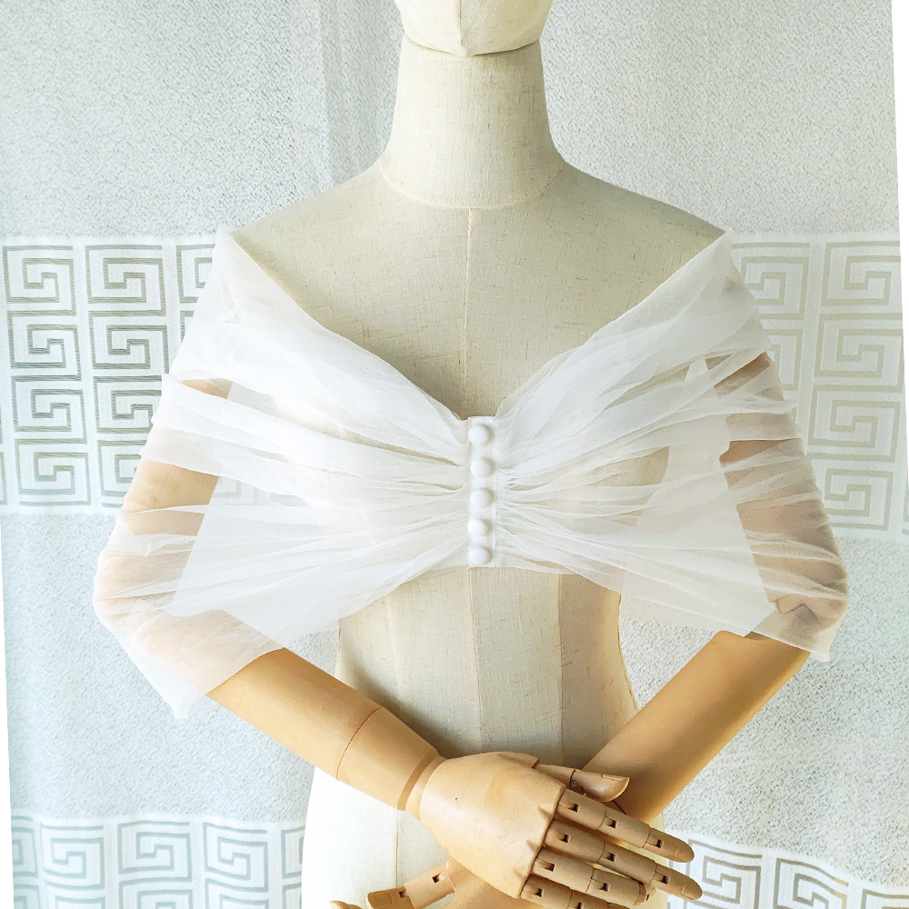 Women Pleated Tulle Sheer Wrap - Stole Wedding Shawl review and price